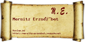 Mersitz Erzsébet névjegykártya
