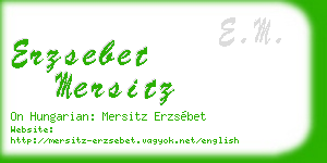 erzsebet mersitz business card