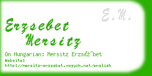 erzsebet mersitz business card